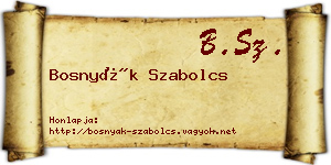 Bosnyák Szabolcs névjegykártya