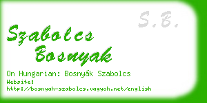 szabolcs bosnyak business card